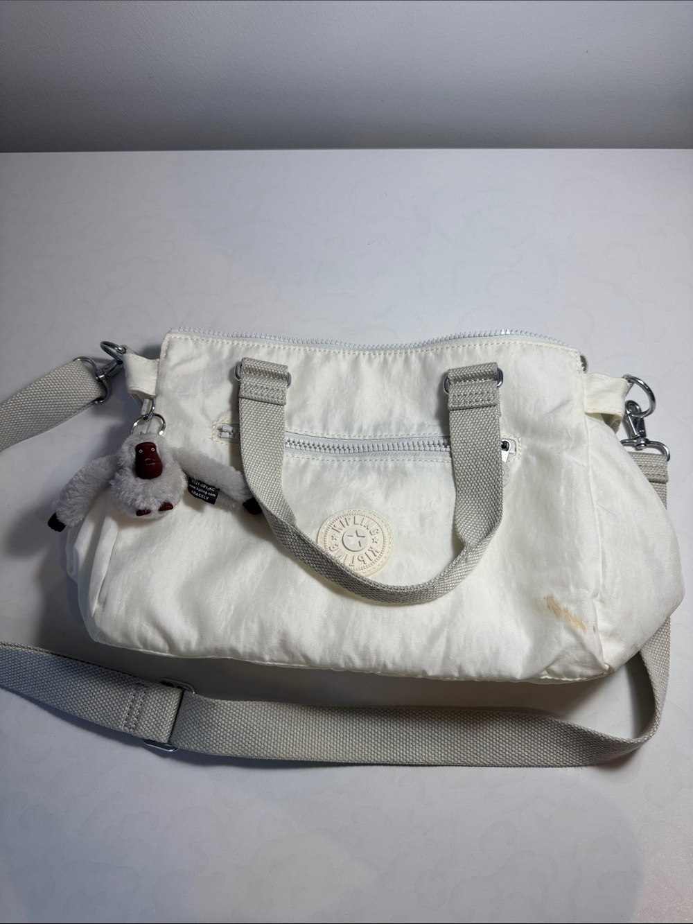 Kipling White Nylon Crossbody Bag Elysia